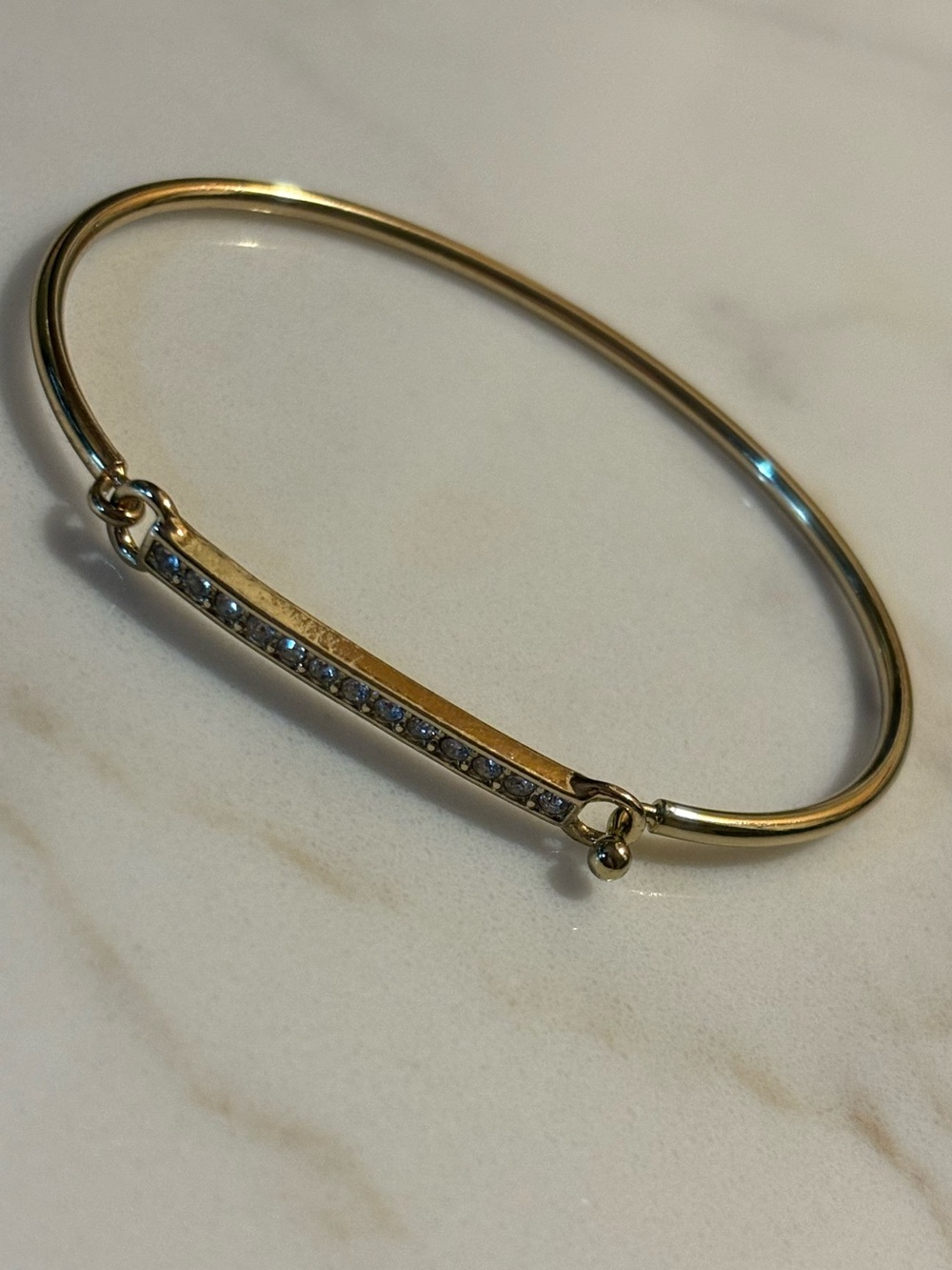 Vera Bradley Gold-Tone Crystal Bar Bangle Bracelet